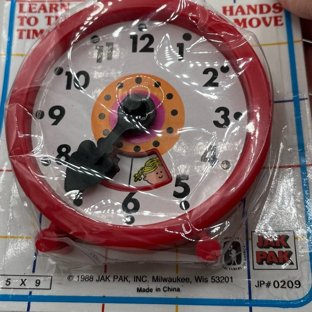 RARE VINTAGE JAK‎ PAK 1988 PLAY TIME CLOCK KIDS LEARNING NEW IN PACKAGE HTF